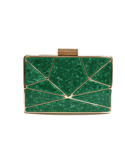 Clutch nácar azul molduras
