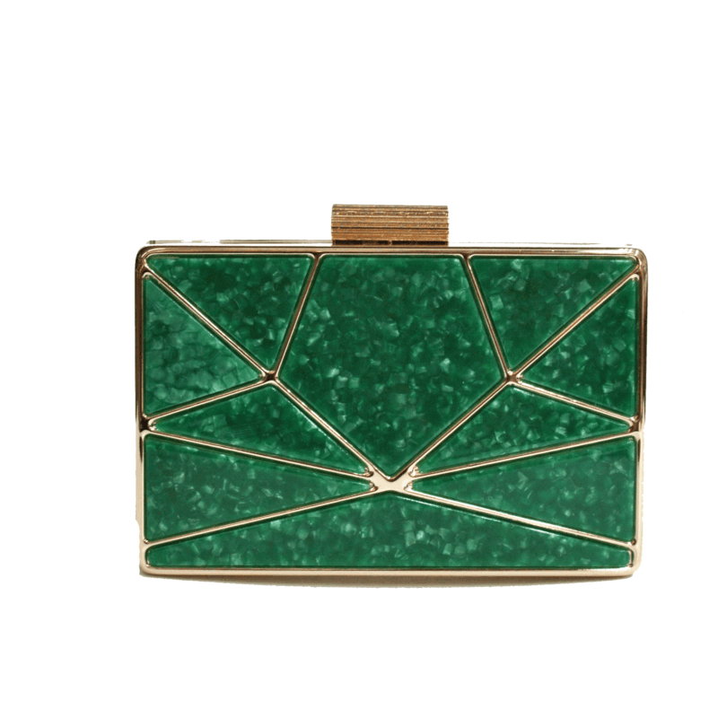 Clutch nácar azul molduras