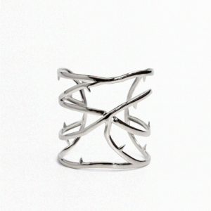 Brazalete plateado espinas