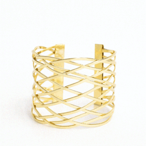 Brazalete metal oro trenzado