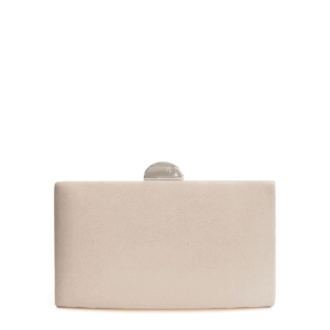 Bolso clutch beige y plateado