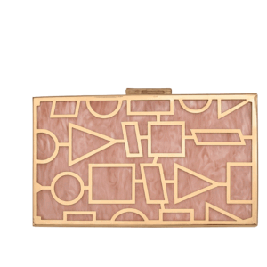 Clutch nácar rosa marmoleado