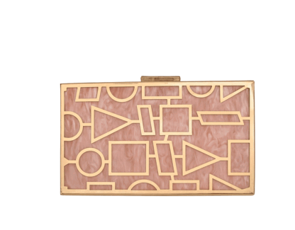 Clutch nácar rosa marmoleado