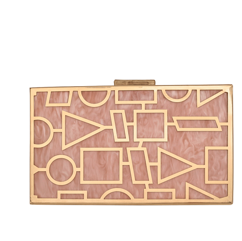 Clutch nácar rosa marmoleado