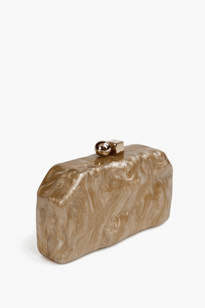 Clutch nácar marrón minimalista - Imagen 2