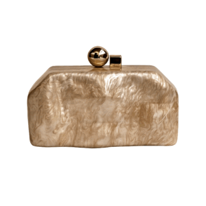 Clutch nácar marrón minimalista