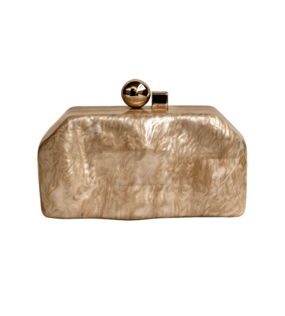 Clutch nácar marrón minimalista