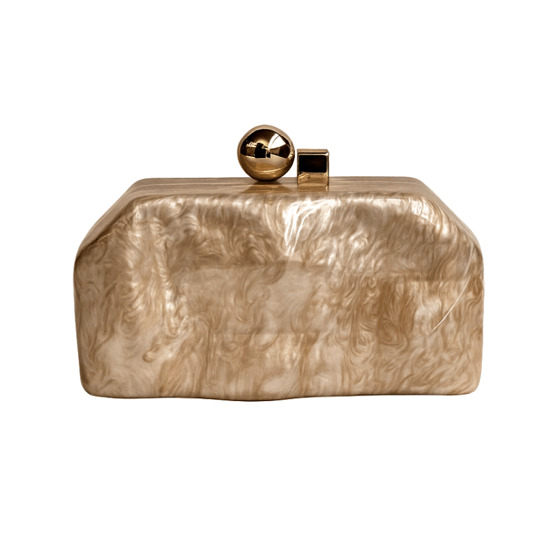 Clutch nácar marrón minimalista