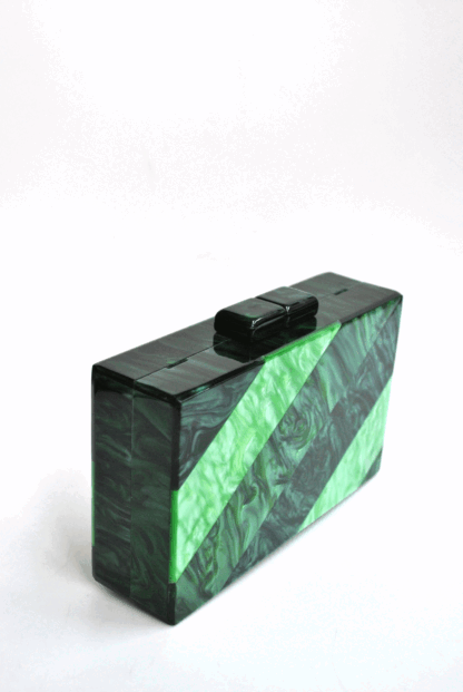 Bolso clutch nácar verde mosaicos - Imagen 2