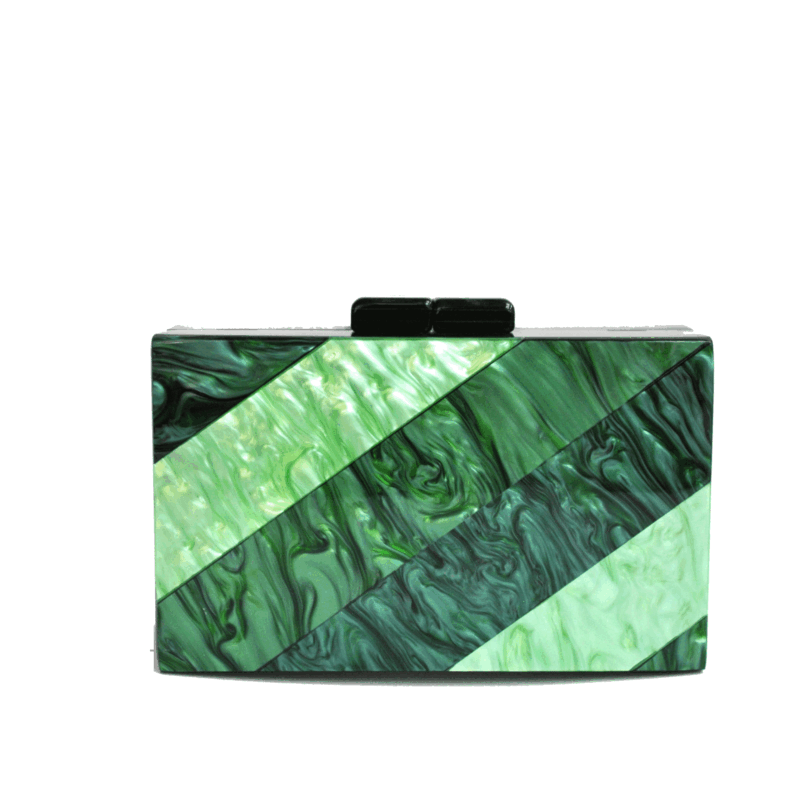 Bolso clutch nácar verde mosaicos