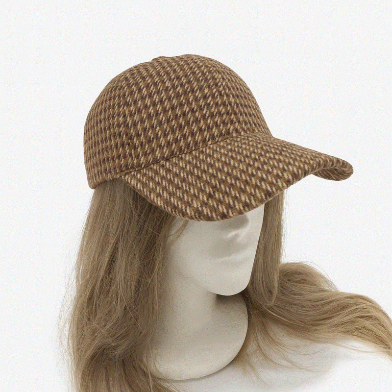 Gorra cuadros camel