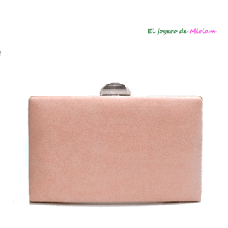 Bolso clutch nude y plata