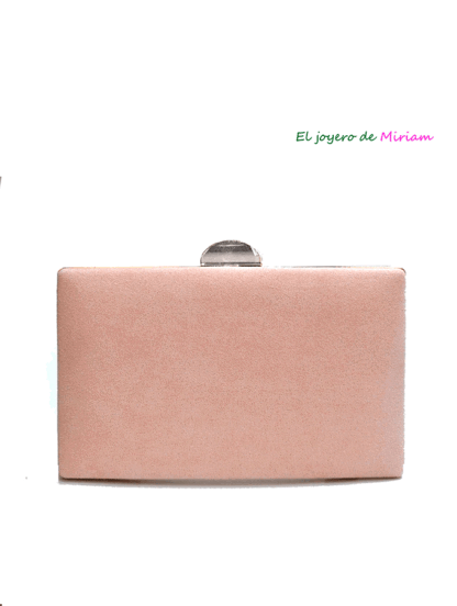 Bolso clutch nude y plata