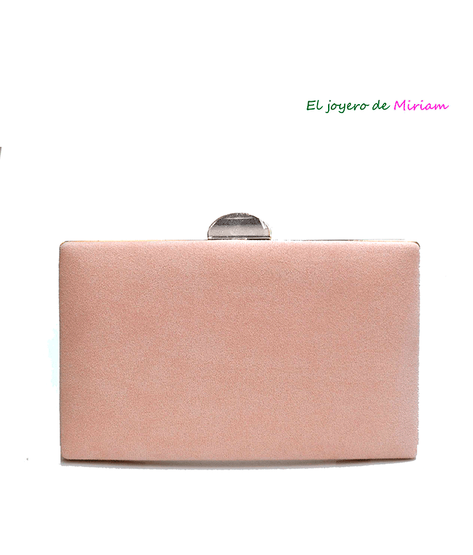 Bolso clutch nude y plata