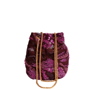 Bolsito bombonera burdeos lentejuelas