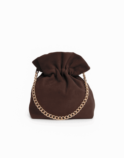 Clutch bombonera marrón chocolate