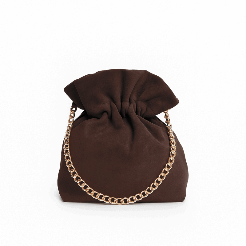 Clutch bombonera marrón chocolate