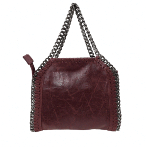 Bolso piel color burdeos