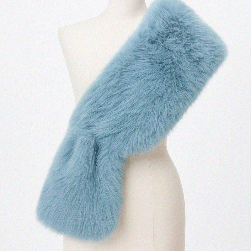 Estola azul pelo sintético