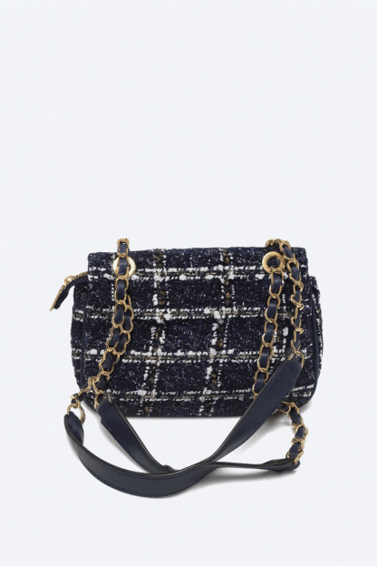Bolso tweed azul marino - Imagen 3