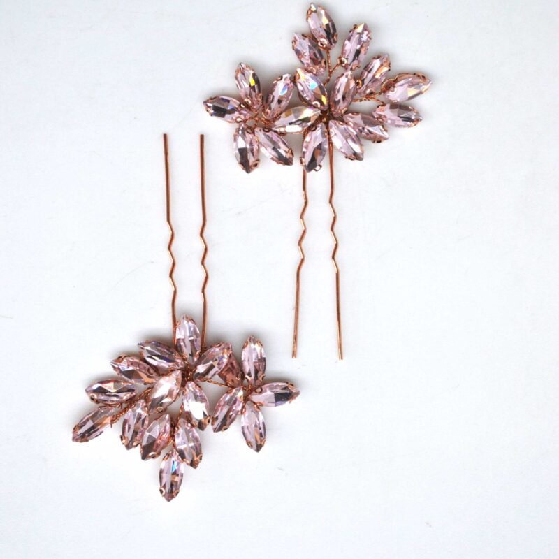 Pareja horquillas rosas fiesta