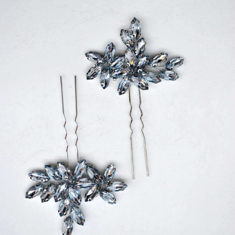 Pareja horquillas azules fiesta