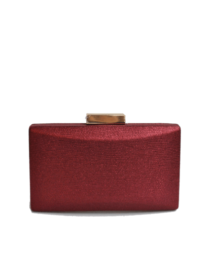 Bolso clutch burdeos metalizado