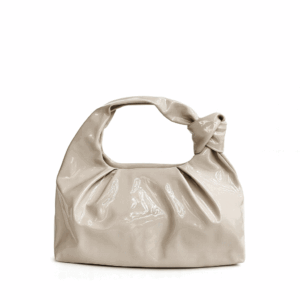 Bolsito clutch charol taupé claro