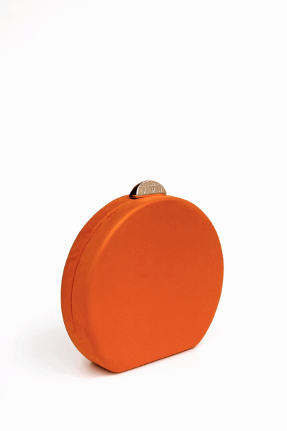 Bolso clutch redondo naranja - Imagen 2