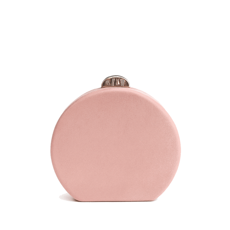 Clutch redondo rosa nude