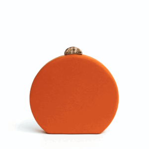 Bolso clutch redondo naranja