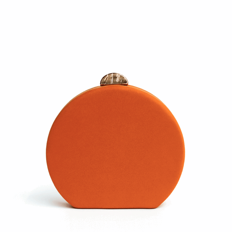 Bolso clutch redondo naranja