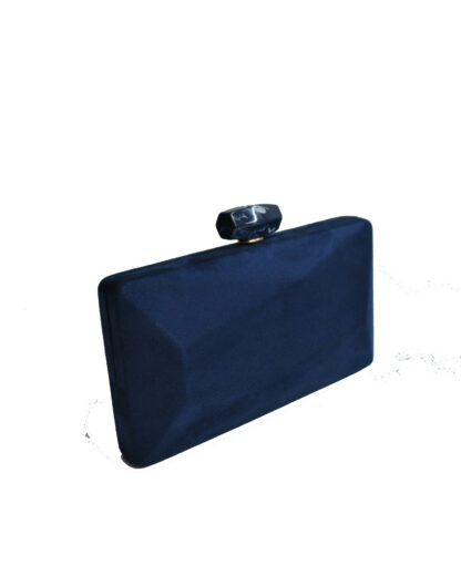 Clutch azul marino cierre mármol - Imagen 2