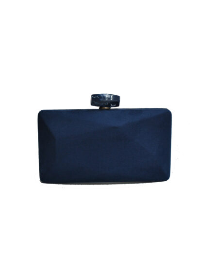 Clutch azul marino cierre mármol