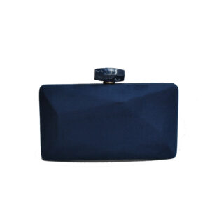 Clutch azul marino cierre mármol