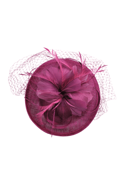 Tocado rosa fresa redecilla