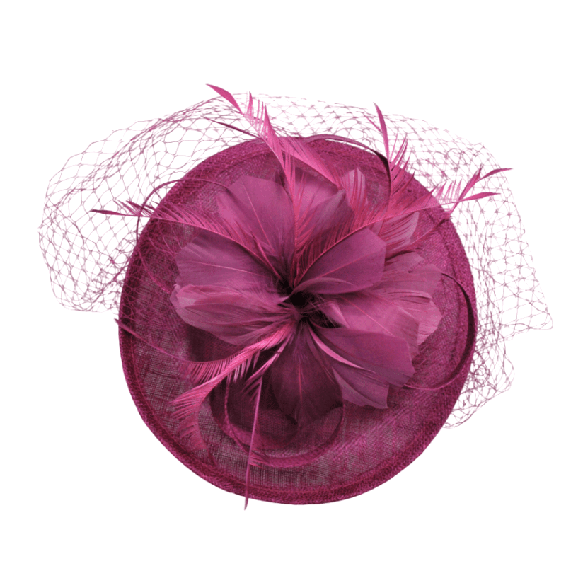 Tocado rosa fresa redecilla