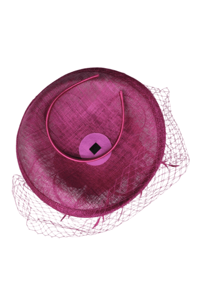 Tocado rosa fresa redecilla - Imagen 2
