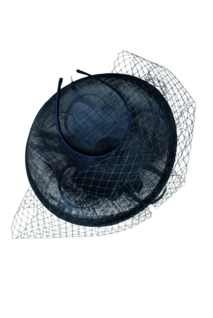 Tocado azul marino con redecilla - Imagen 2