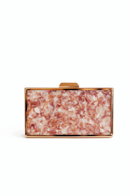 Clutch caja nácar multi burdeos