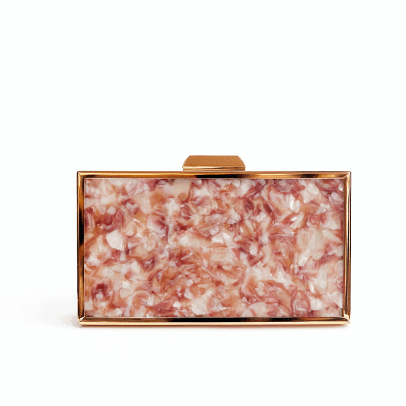 Clutch caja nácar multi burdeos