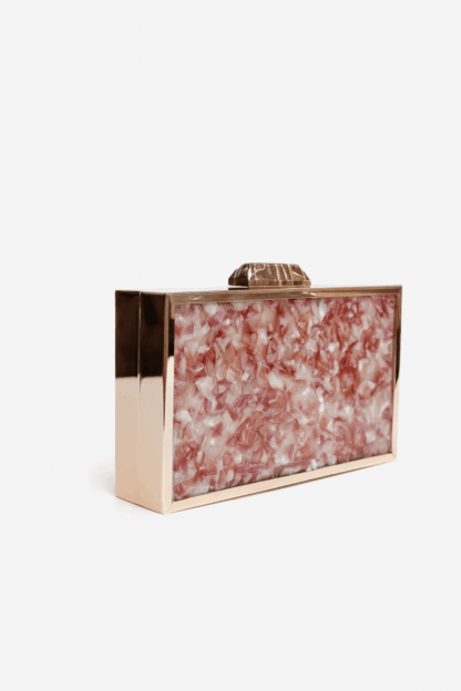 Clutch caja nácar multi burdeos - Imagen 3