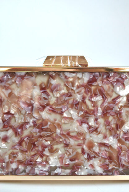 Clutch caja nácar multi burdeos - Imagen 2