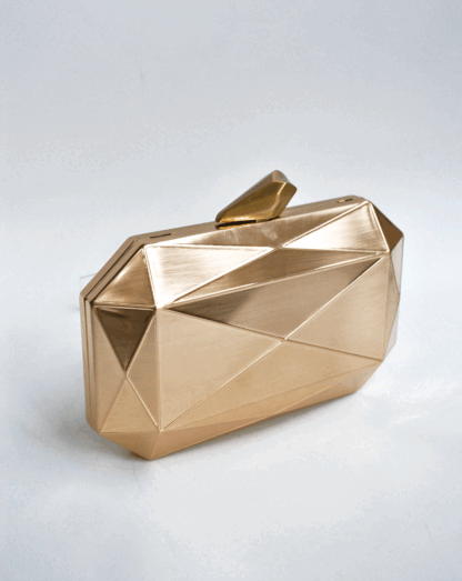 Clutch metal dorado mate - Imagen 2