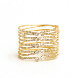 Brazalete dorado circonitas blancas