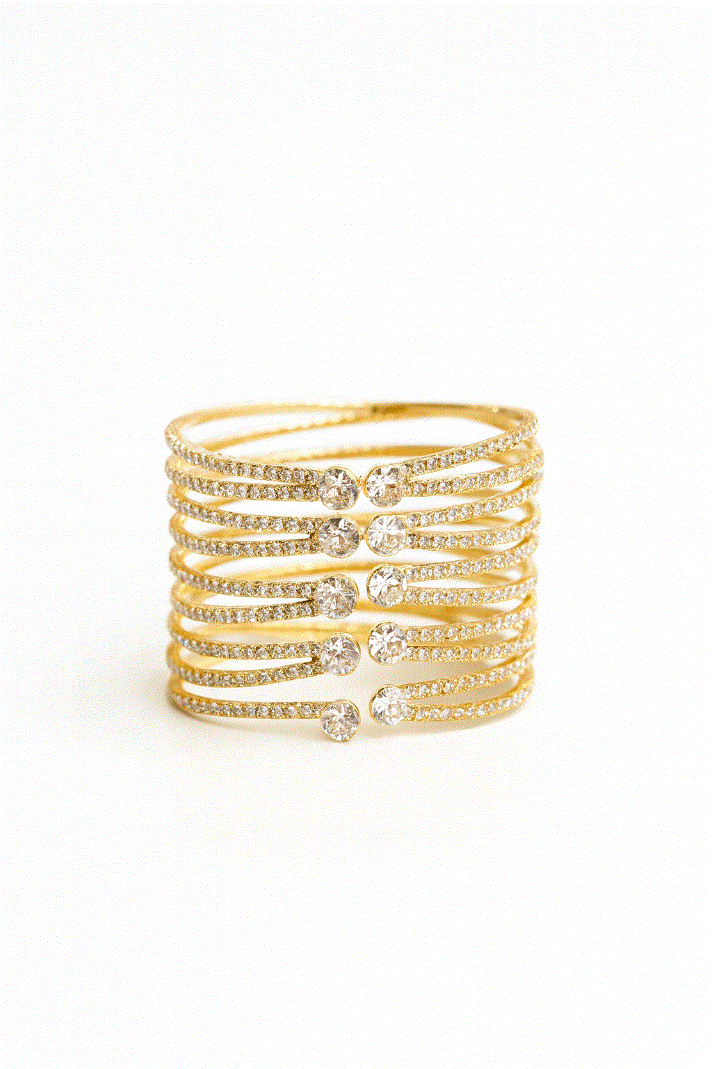 Brazalete dorado circonitas blancas