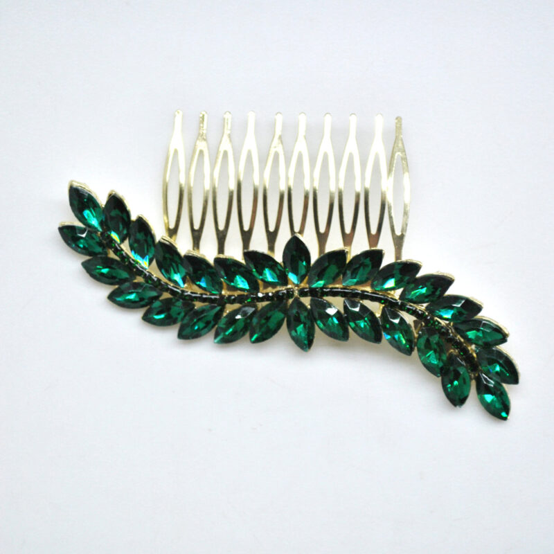 Peineta de fiesta verde