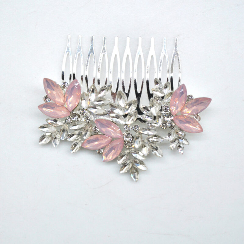 Peineta de fiesta nude y plata