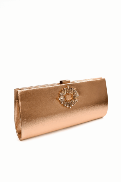 Cartera oro rosa pedrería