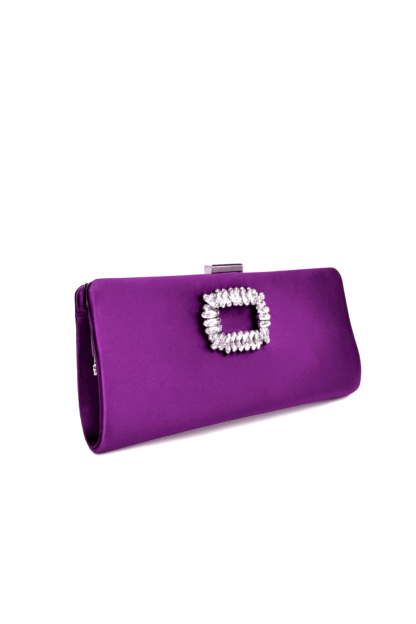Cartera bugamvilla de raso y pedrería